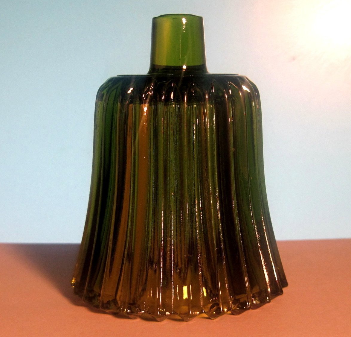 Home Interiors Peg Votive Candle Holder Ridged Olive Green
