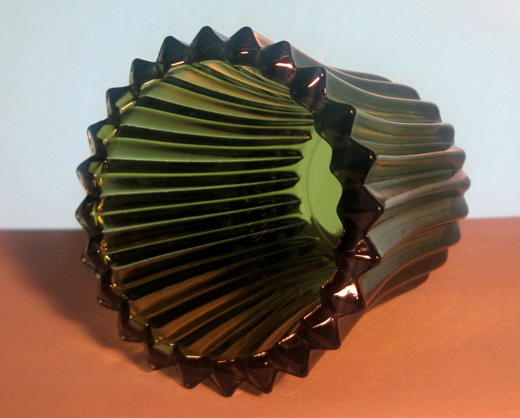 Home Interiors Peg Votive Candle Holder Ridged Olive Green