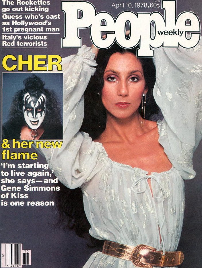 Image 0 of Vintage People Magazine Cher & Gene Simmons April 10 1978