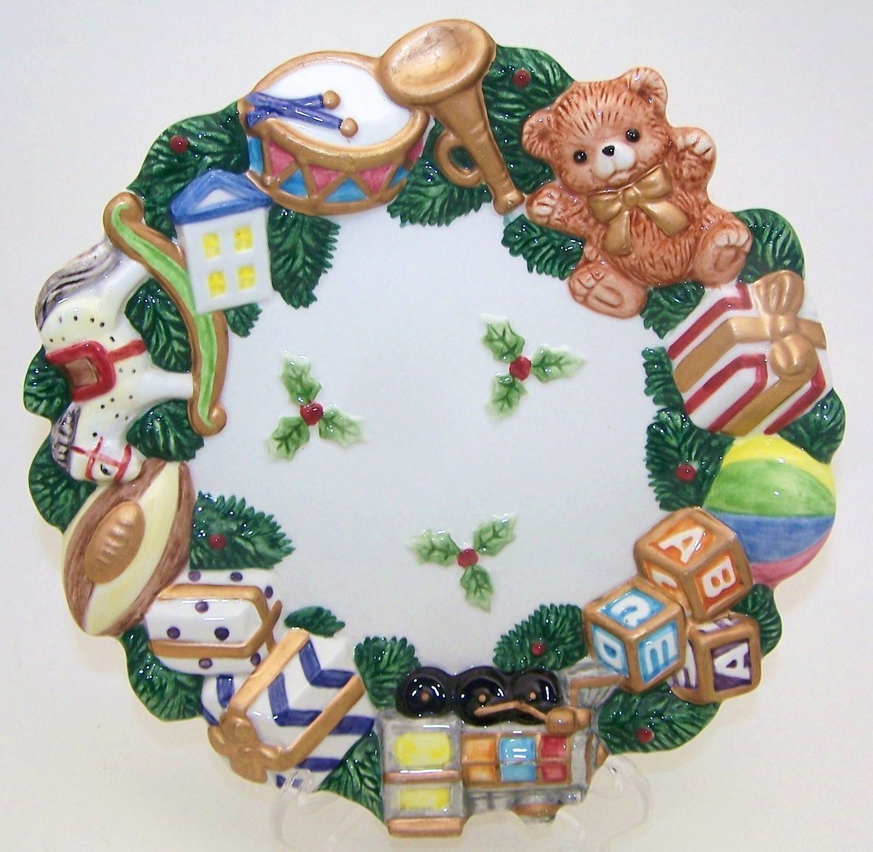 PrestoMart Fitz and Floyd Christmas Decorative Wreath Plate Omnibus