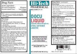 Docu-Liquid 100 Mg-10 ml Liquid 50 mg /5 ml 100X10 ml By Akorn USA 