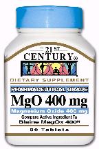Magnesium Oxide 400 mg Tablet 400 mg 90 By 21st Century USA 