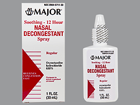 Case of 144-12 Hour Decongestant Nasal Spray 0.05% 30 ml By Major Pharma USA Generic Afrin 
