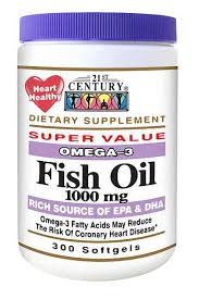 Fish Oil Omega-3 Softgel Soft Gel 300 By 21st Century USA 