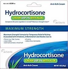 Hydrocortisone 1% Cream W/Aloe Cream 1 oz By H2-Pharma USA 
