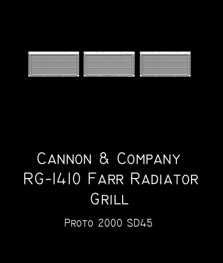 Cannon RG-1401 Radiator Grills Farr Type for SD-45