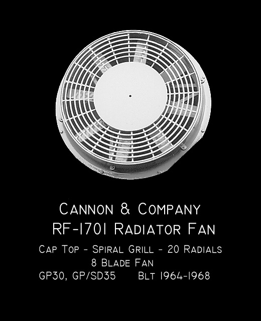 Cannon RF-1701 Radiator Fans-45 inch pkg. 3  for all GP-30; SD/GP-35