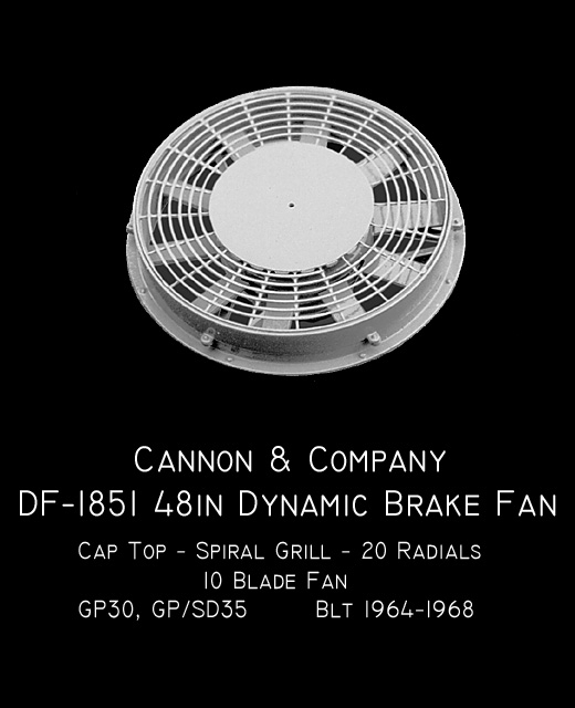 Dynamic Brake Fans 45 inch; early style for all GP-30s- early GP/SD