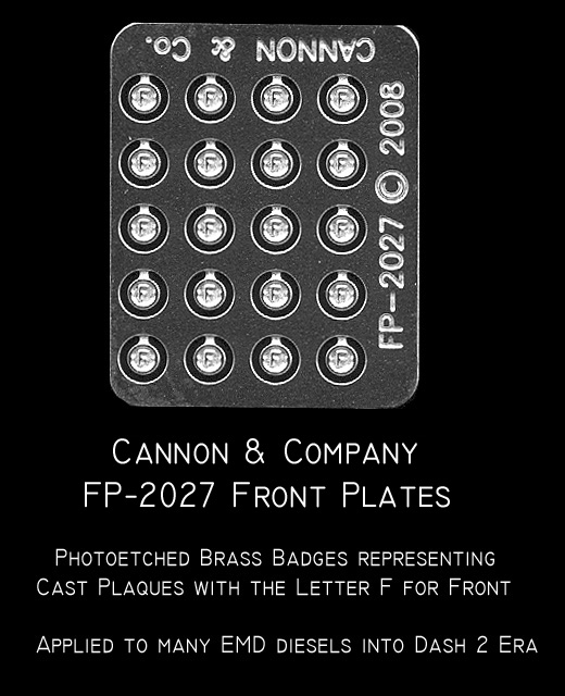 EMD Cast front F plates (pkg. 20)