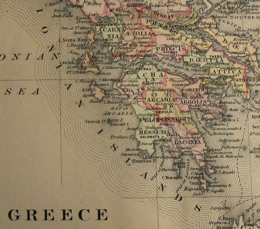 Image 1 of Johnson's  Map of Greece -  Original (1897)