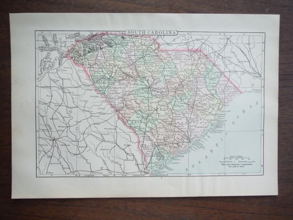 Image 0 of Johnson's  Map of South Carolina -  Original (1895)