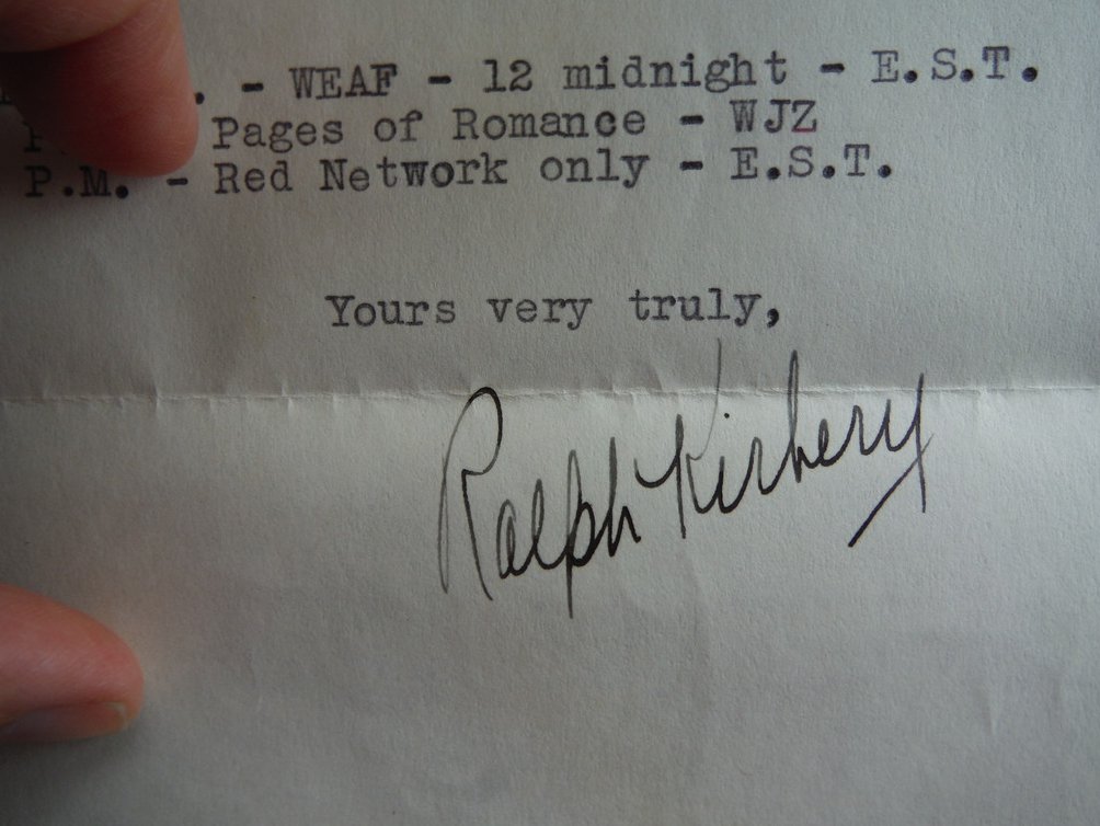 Image 0 of Ralph Kirbery the Dream Singer Letter and autograph with envelope - 1933