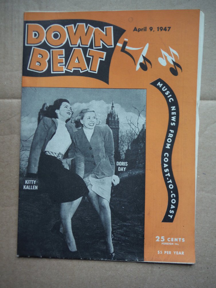 Image 0 of Down Beat Magazine April 9, 1947 Doris Day/ Kitty Kallen on Cover