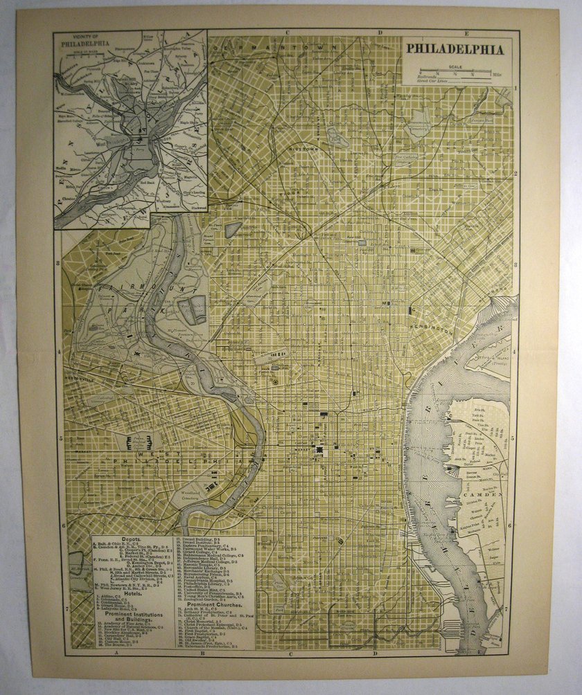 Image 0 of Johnson's  Map of Philadelphia  (Pennsylvania)-  Original (1897)