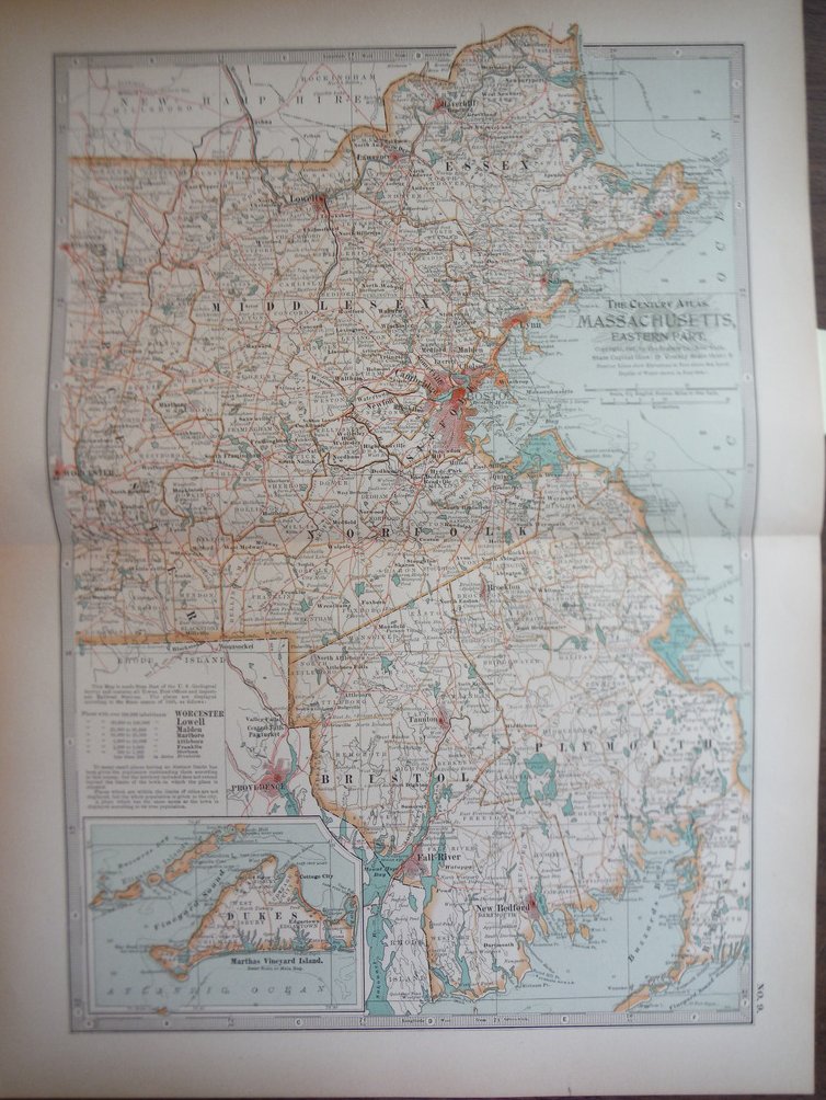 Image 0 of The Century Atlas, Map of Massachusetts  Eastern Part (1897)