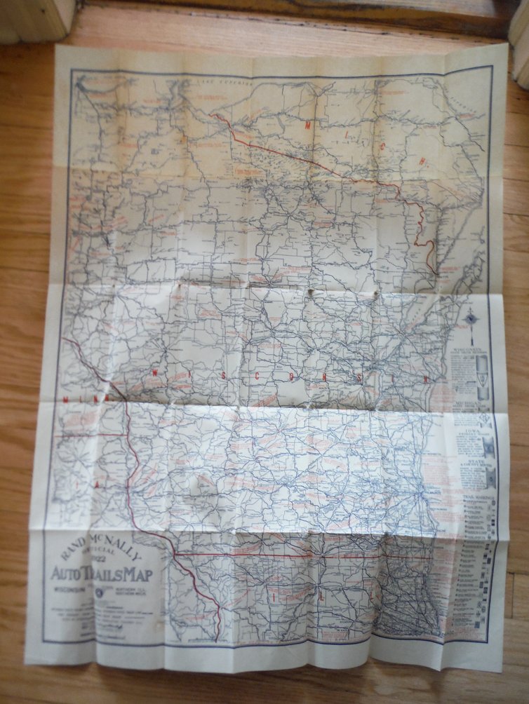 Image 0 of Rand McNally Official 1922 Auto Trails Map, District No. 8 