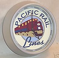 Wall Clock Pacific Rail Lines For HO Trains Enthusiast 