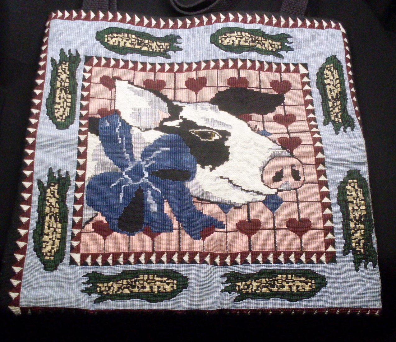 Piggy Pig Tapestry Tote Bag Purse 