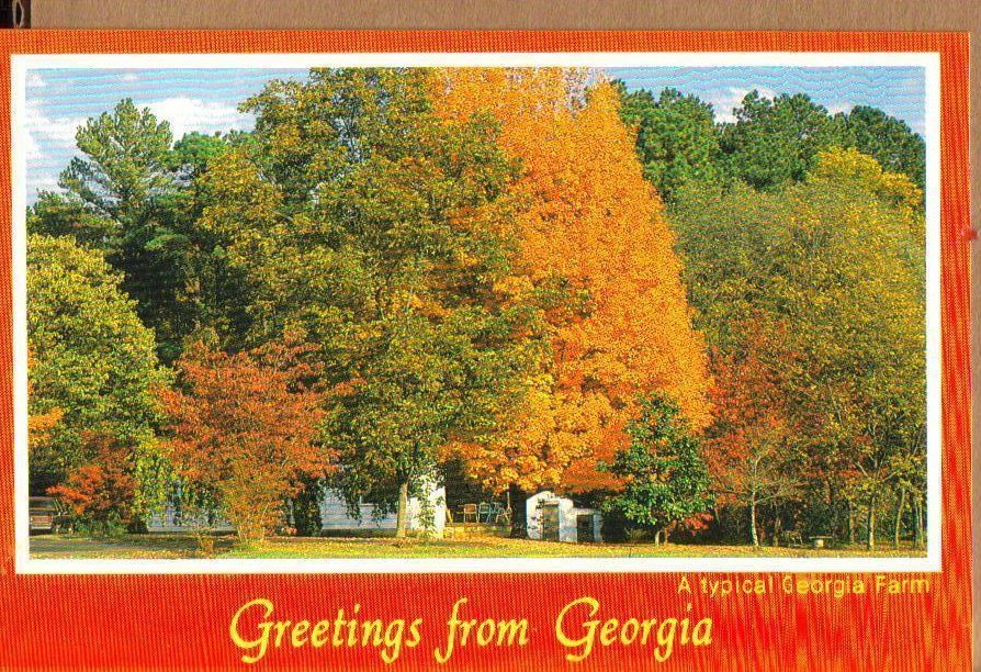 Georgia Farm is Fall, Greetings From Georgia Postcard