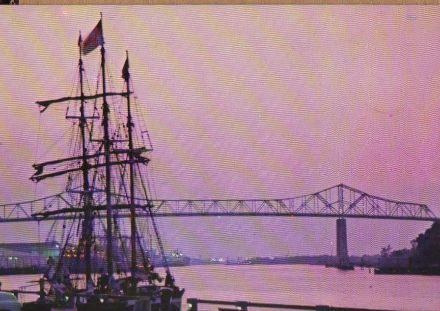 Savannah's Waterfront - Georgia Postcard