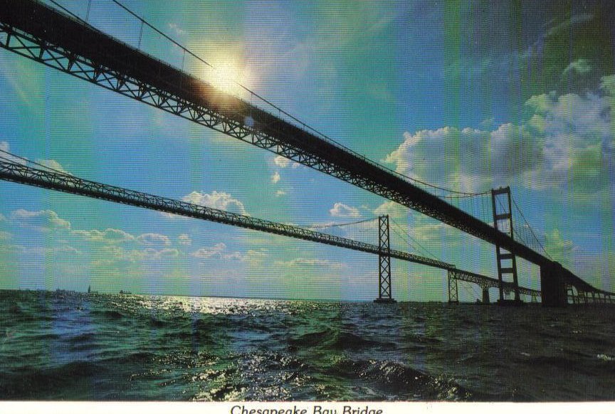 Chesapeake Bay Bridge Maryland Postcard Dual Span Steel Bridge