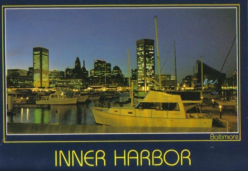 Inner Harbor, Baltimore Maryland Postcard