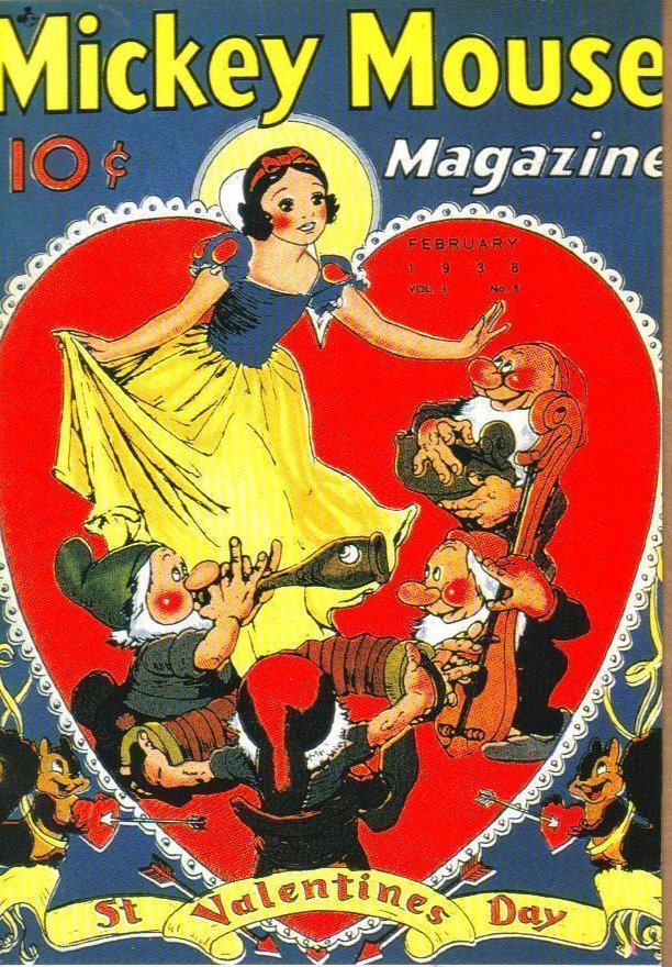 Walt Disney Magazine Valentines Day Postcard OOS