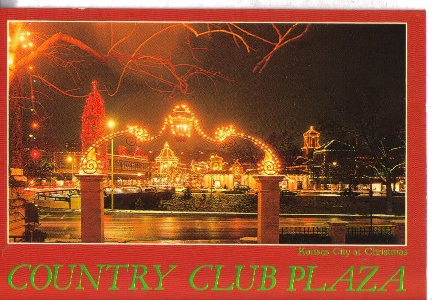 Country Club Plaza Christmas in Kansas City Missouri Postcard Red Frame