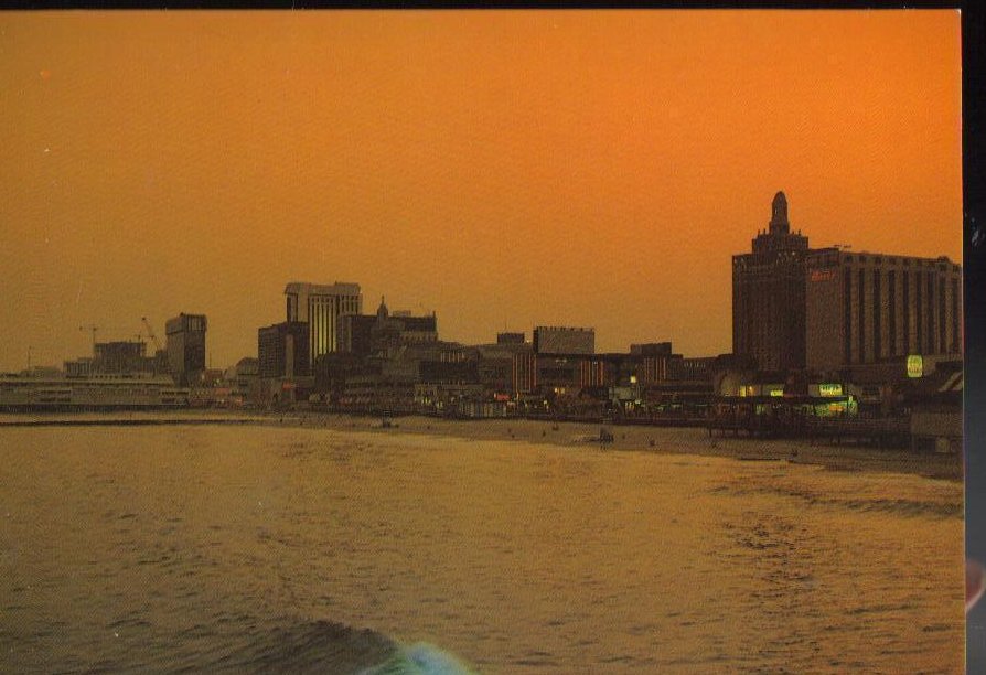 Atlantic City at Night, New Jersey Vintage Postcard