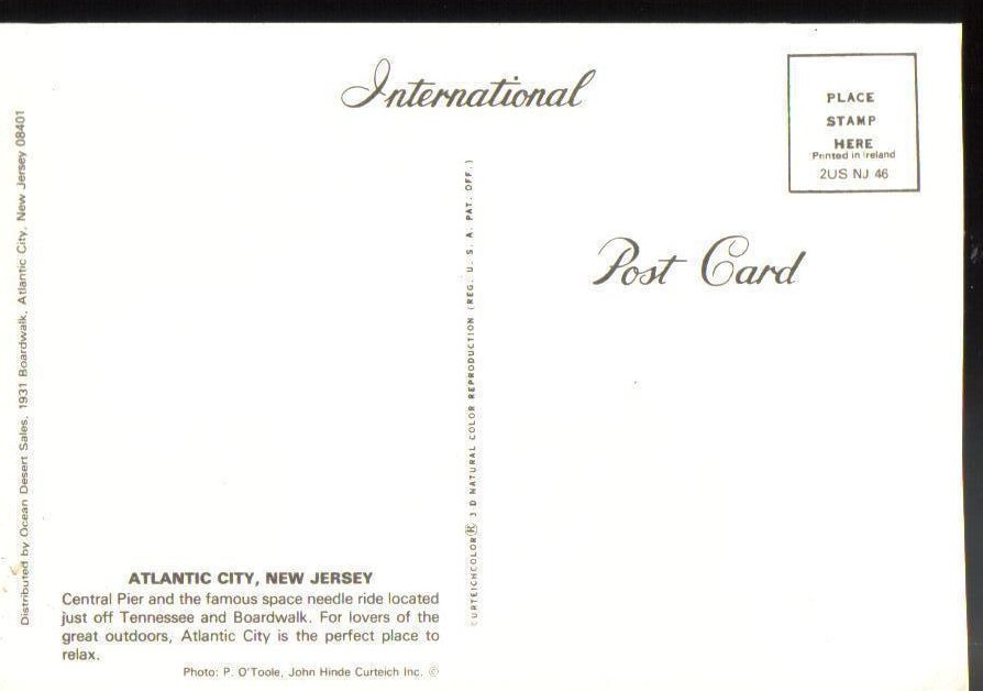 Image 1 of Central Pier- Atlantic City, New Jersey Vintage Postcard