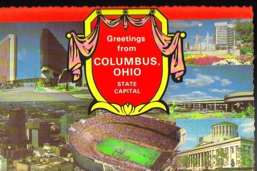 Greetings From Columbus Ohio Vintage Post Card