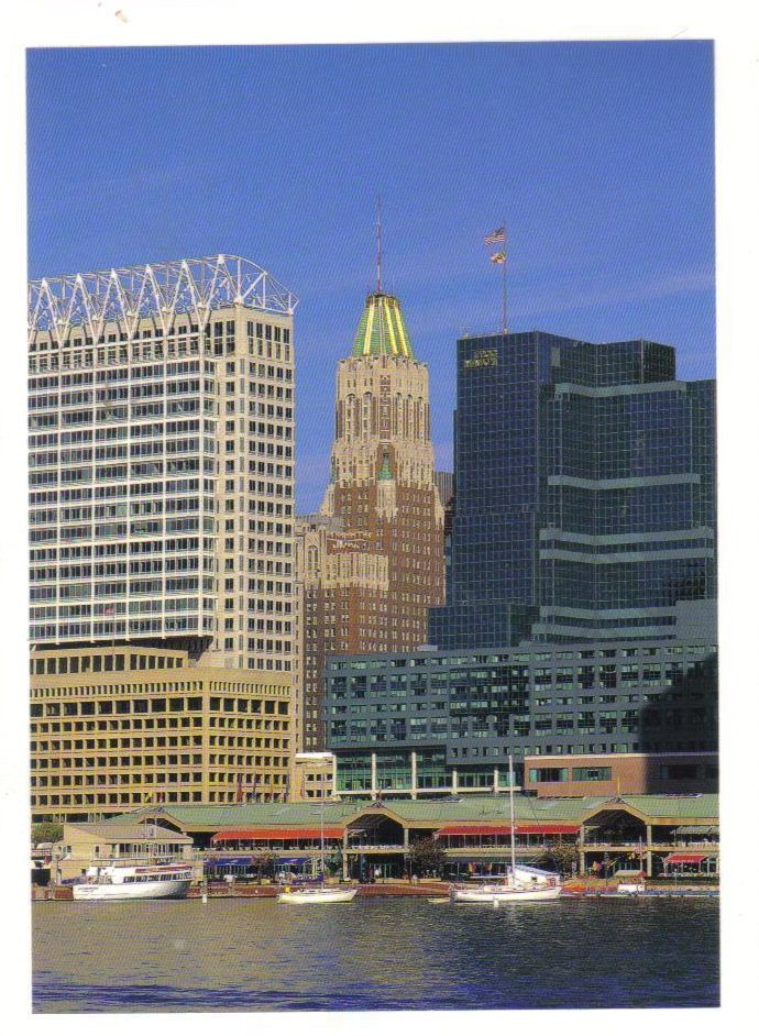 Baltimore Skyline and the Inner Harbor, Maryland Postcard