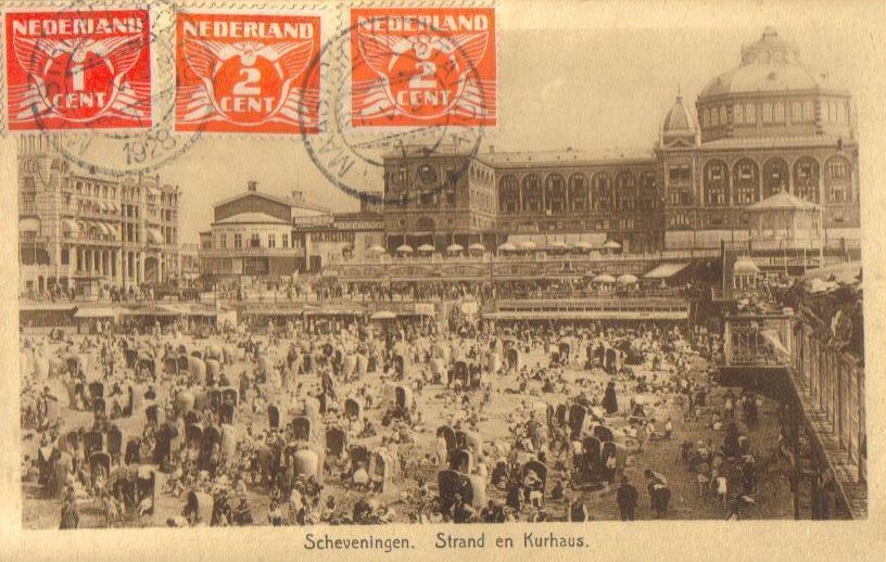 Scheveningen Beach Hague Netherlands Antique Postcard 1928