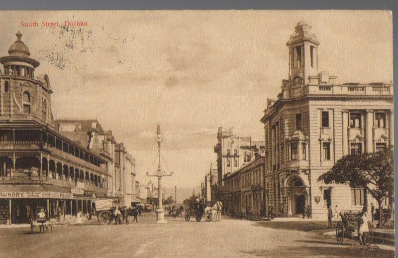 Smith Street Durban South Africa Antique Postcard 1911