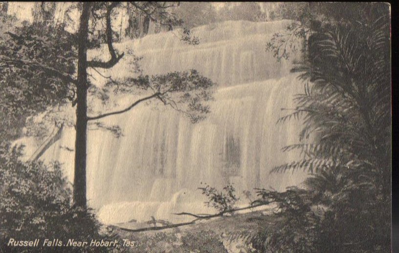 Russell Falls Hobart Tasmania Australia Antique Postcard 1913