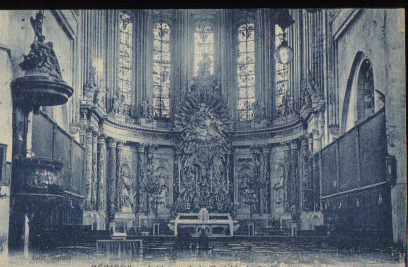 St. Nazaire Cathedral Beziers France Antique Postcard 