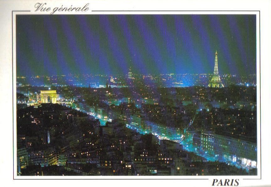 Night View over Paris, France Postcard