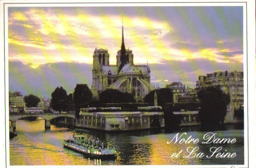 Dusk onThe Seine and Notre-Dame, Paris, France Postcard