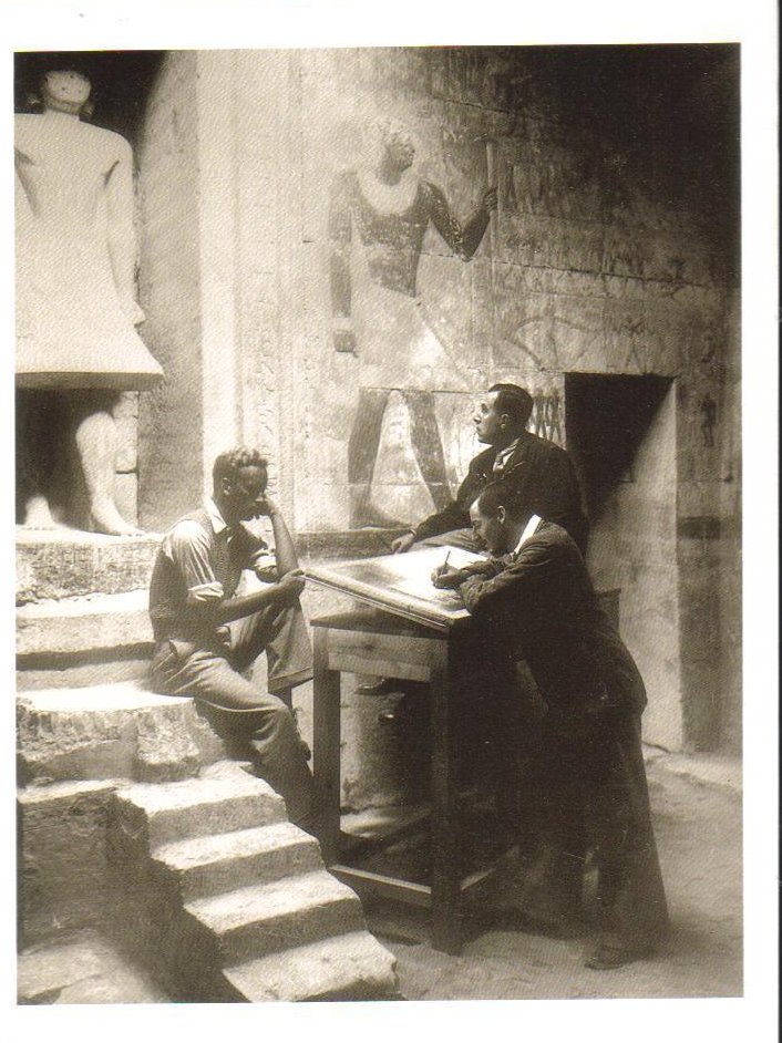 Copying inscriptions at Mastaba Tomb of Mereruka Postcard