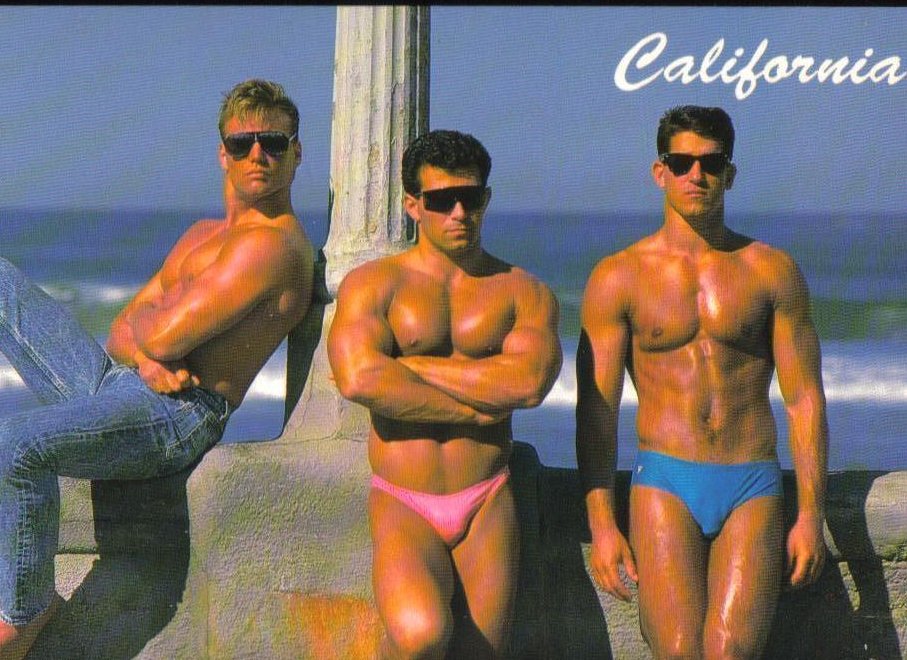 Great Physiques Hot Guys in California Postcard