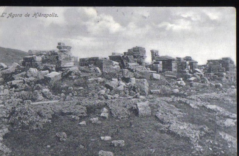 Ruins L'agora de Hierapolis Turkey Early 1900's Antique Postcard