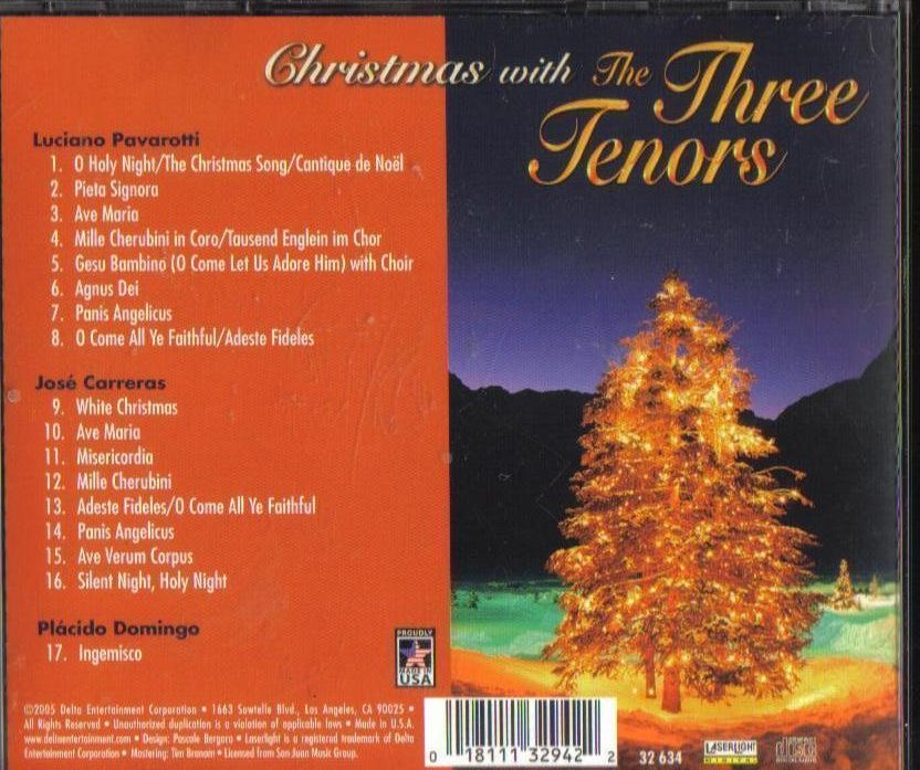 Image 1 of Christmas With The Three Tenors Pavarotti, Carreras, Domingo CD