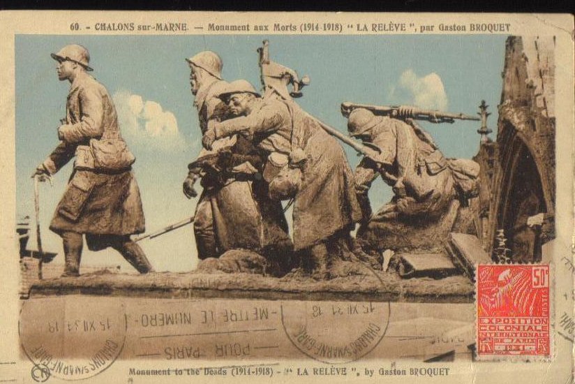 Monument to the Dead Antique French Postcard 1927