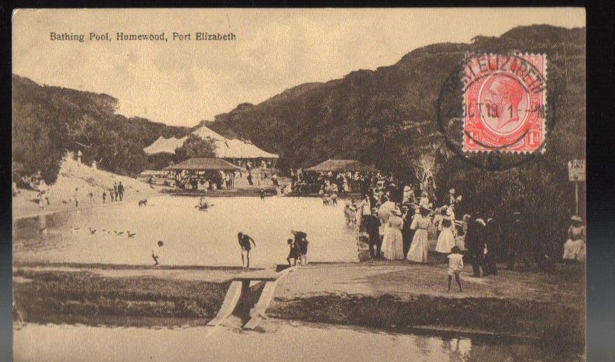 Bathing Pool Port Elizabeth South Africa Postcard 1919