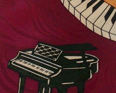 Piano Enigma Handmade Mens Silk Tie Burgundy Musician Novelty