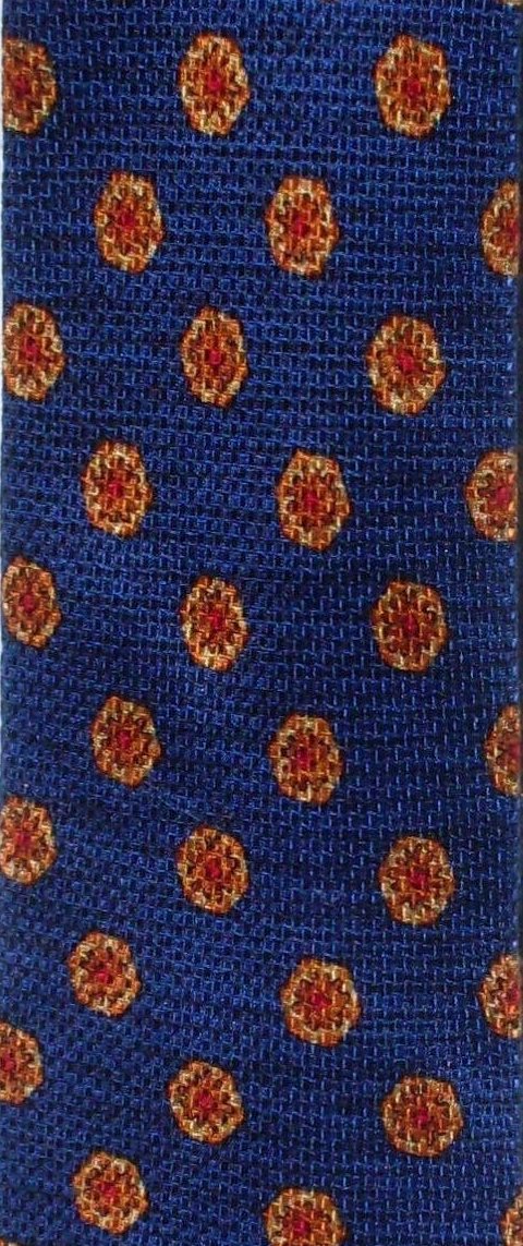 '.Silk Necktie Cobalt Blue Gold.'