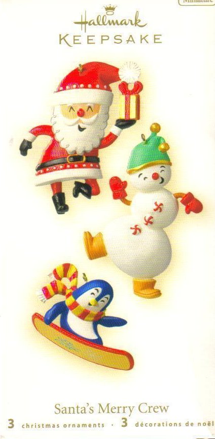 Hallmark Keepsake Ornament Santas Merry Crew Miniatures 3 pc