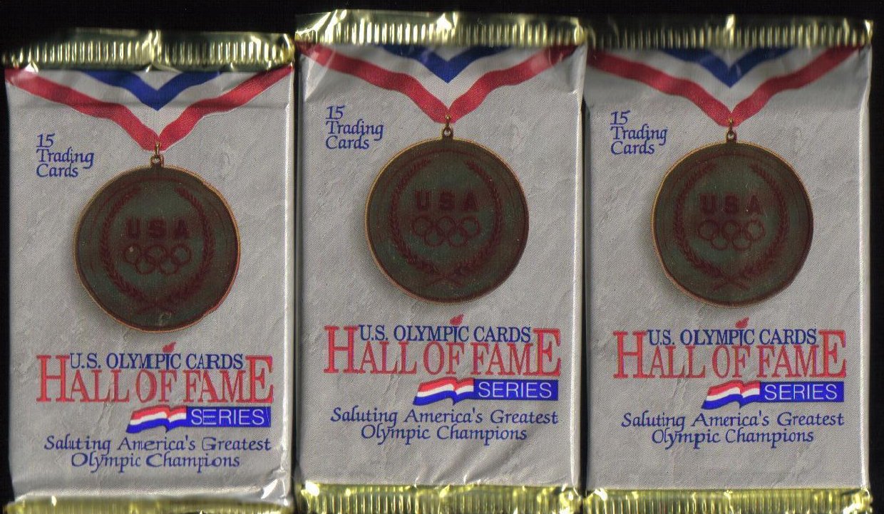 U.S. Olympic Hall of Fame Cards lot of 3 Unopened Packs 1991