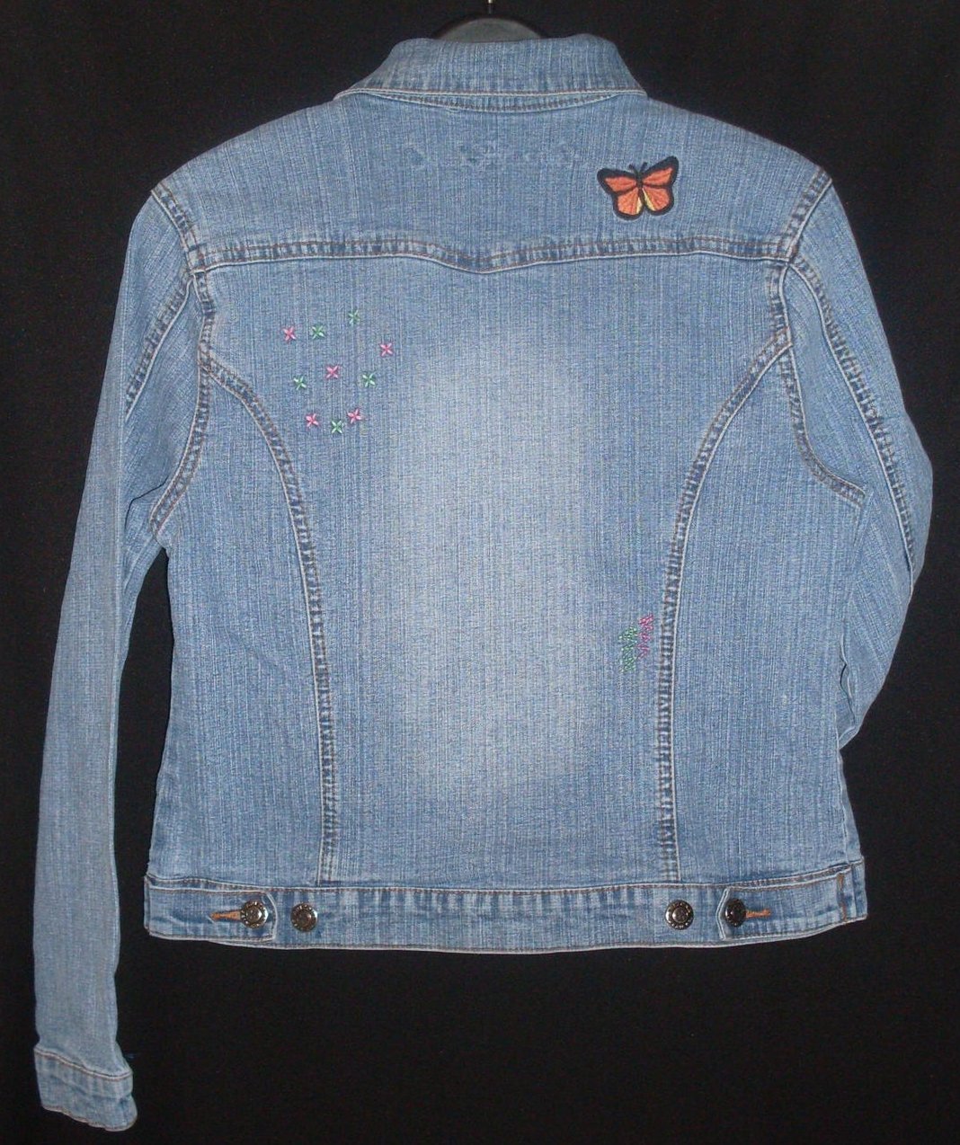 Girls Jean Jacket patches embroidered Large 14 Arizona