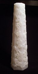 Centerpiece Wedding Pillar Candle Carved Roses 12 inches  